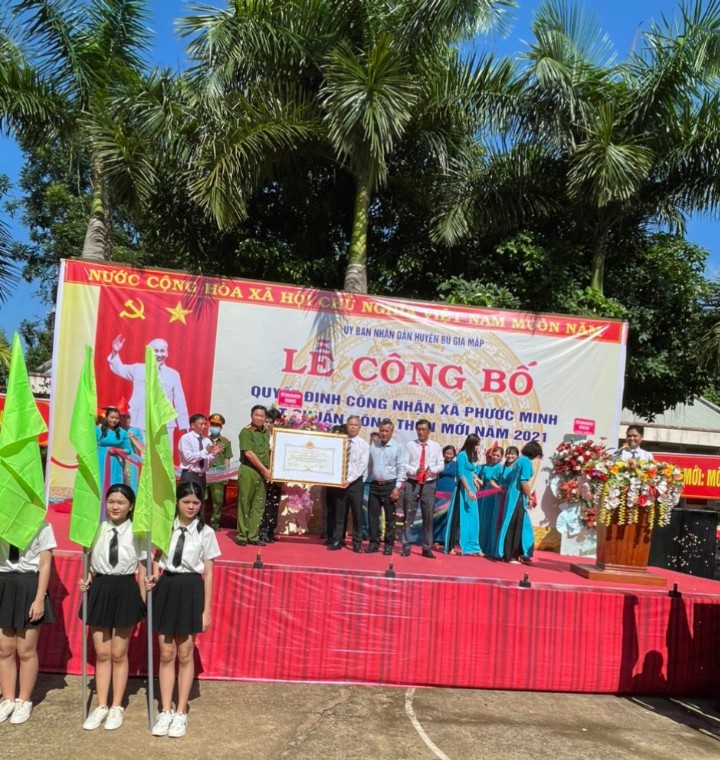 Công bố xã Phước Minh huyện Bù Gia Mập đạt chẩn nông thôn mới.