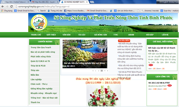 Góp ý Dự thảo Quyết định Ban hành Bộ Tiêu chí đánh giá cung cấp thông tin trang Website Ngành NN & PTNT của các phòng, ban, đơn vị trực thuộc Sở