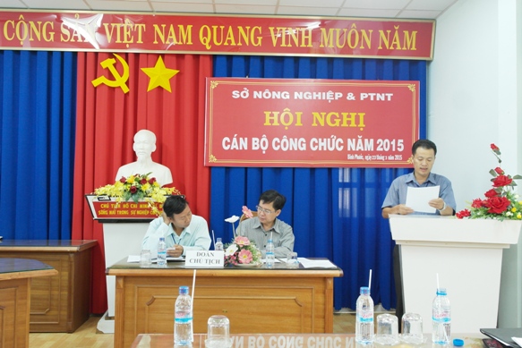 Chánh Văn Phòng Sở thông qua báo cáo kết quả thực hiện công tác năm 2014 và phương hướng thực hiện năm 2015 của Khối Văn Phòng Sở